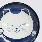 Kawaii Smiling Cat Ramen Bowl | Blue & White | 20cm
