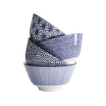 Nippon Mixed Rice Bowl Set | Blue & White | 4 Piece