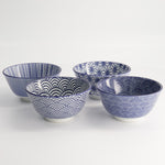 Nippon Mixed Rice Bowl Gift Set | Blue & White | 4 Piece
