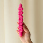 'Love You' Taper Candle | Pink