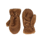 Women's Constellation Faux Fur Mittens | Coffee Brown