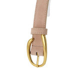 Women's Constellation Leather Belt with Brass Buckle | Cream