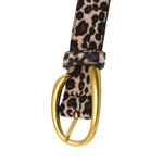 Women's Constellation Vegan Leather Belt with Brass Buckle | Animal Print