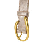 Women's Constellation Vegan Leather Belt with Brass Buckle | Gold