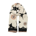 Women's Winter Daisy Print Scarf | Black