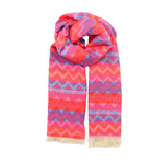 Women's Winter Zigzag Print Scarf | Pink