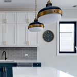 Hampton Wall Clock | Navy & Brass | 10''