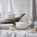 Oval Cast Iron Casserole Dish | Meringue | 27cm