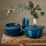 Round Cast Iron Casserole Dish | Deep Teal | 24cm