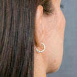 Pearl Hoop Earrings | Cherie | Sterling Silver & Gold Plated