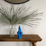 Crossed Fingers Hand Gesture Candle | Blue