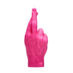Crossed Fingers Hand Gesture Candle | Pink