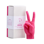 Peace Hand Gesture Candle | Pink