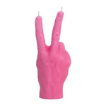 Peace Hand Gesture Candle | Pink
