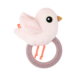 Birdee Sensory Rattle with Teether | Powder Pink