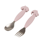 Deer Friends Easy-Grip Spoon & Fork Set | Powder Pink