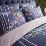 Bed Linen Set | Linear Bamboo Collection | Smokey Blue