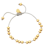Stars So Bright Bracelet with Silver Metallic Cord | Gold Plated