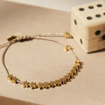 Stars So Bright Bracelet with Silver Metallic Cord | Gold Plated