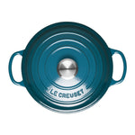Round Cast Iron Casserole Dish | Deep Teal | 24cm