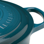Round Cast Iron Casserole Dish | Deep Teal | 24cm