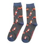 Men's Fox Socks | Charcoal & Blue