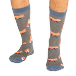 Men's Fox Socks | Charcoal & Blue