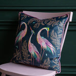 Dancing Cranes Cushion | Midnight Blue | 50x50cm