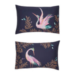 Dancing Cranes Duvet Cover & Pillowcase Set | Midnight