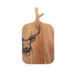 Stag Cheese Board & Knife Set | Acacia Wood | 4 Piece