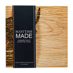 Scottish Oak Coasters | Etched Highland Cow | Set of 2