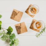 Scottish Oak Coasters | Etched Highland Cow | Set of 2