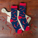 Women's Hot Chilli Pepper Socks | Red & Blue