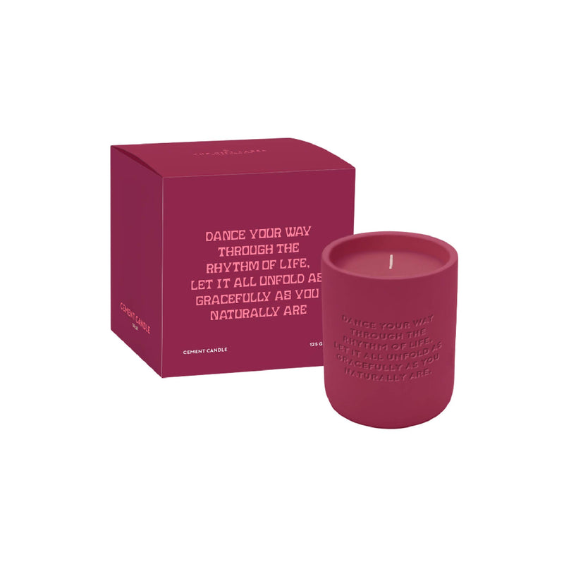 'Dance Your Way' Cement Candle | Orange Blossom & Mineral Amber | Burgundy