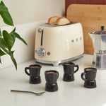 Moka Ceramic Espresso Coffee Cups | Black | Set of 4
