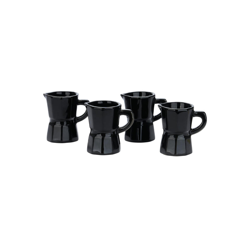 Moka Ceramic Espresso Coffee Cups | Black | Set of 4