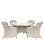 Outdoor Holton 4 Seat Round Dining Set | Stone