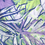 Lightweight Abstract Tropical Leaf Print Scarf | Blue & Green