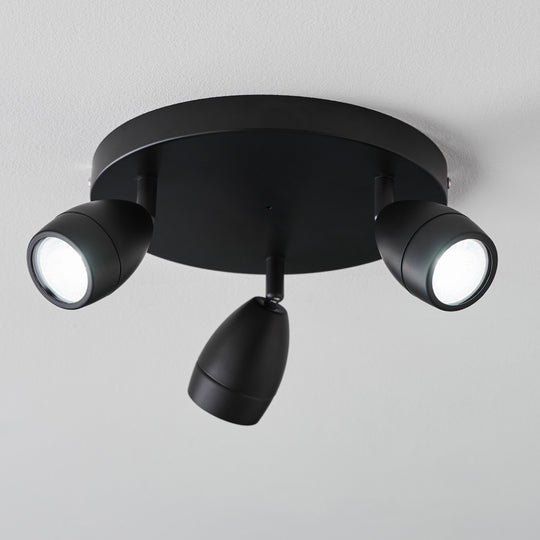 Porto Triple Bathroom Ceiling Light | Black