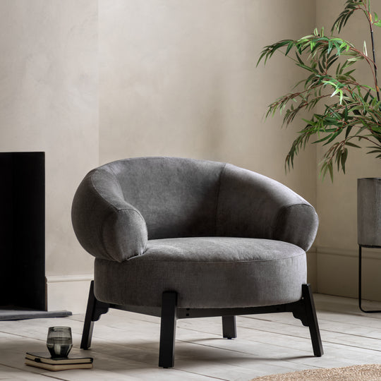 Ardo Curved Armchair | Stone Grey