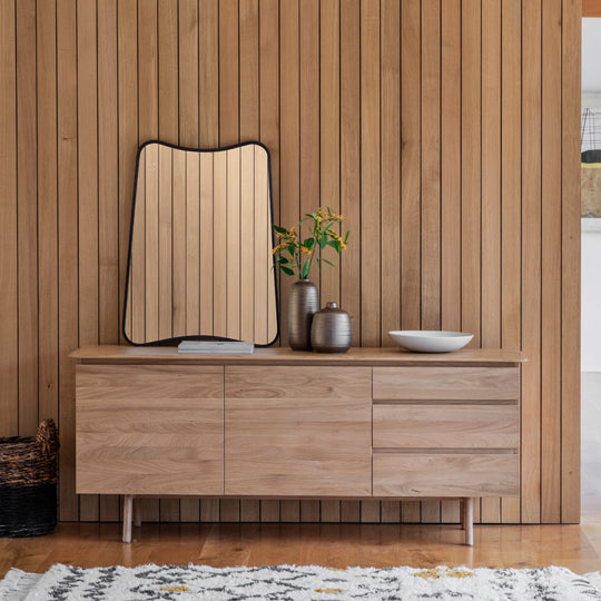 Madrid Mid-Century Scandi 3 Drawer Sideboard | Oak
