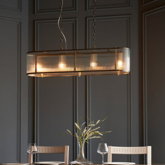 Ridgeton 4 Bulb Pendant Light Fitting | Antique Brass