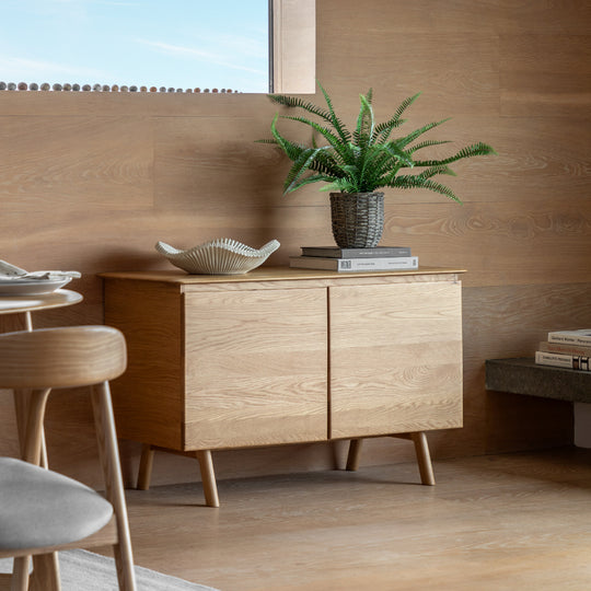 Madrid Mid-Century Scandi 2 Door Sideboard | Natural Oak