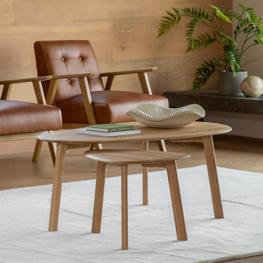 Madrid Mid-Century Scandi Nesting Coffee Tables | Natural | Set of 2