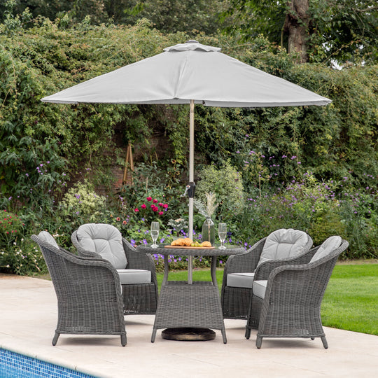 Outdoor Vazzano Parasol | Grey | 3m