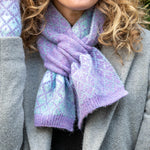 Alpaca Diamond Check Pull Through Scarf | Lilac