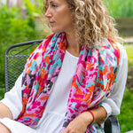 Animal/Camo Print Organic Cotton Scarf | Pink Mix