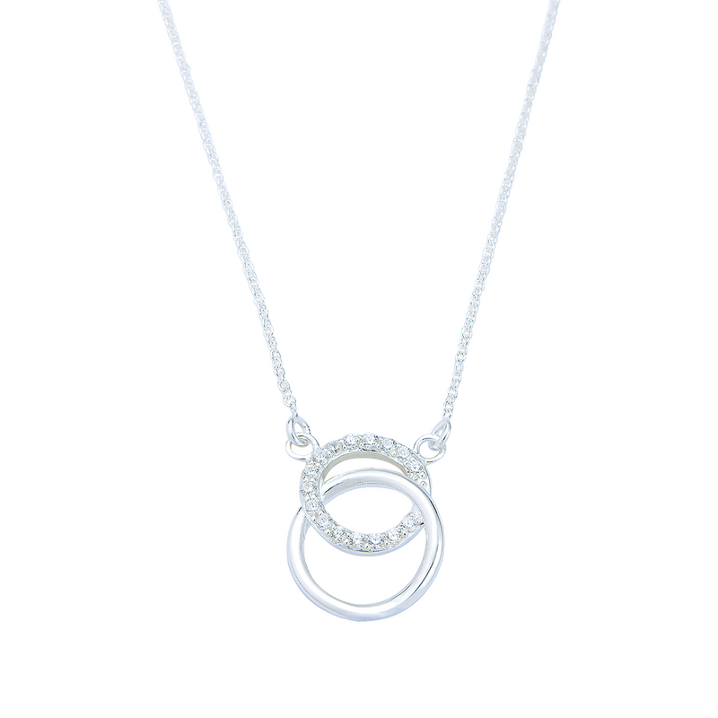 Antalya CZ Circle Necklace | Sterling Silver