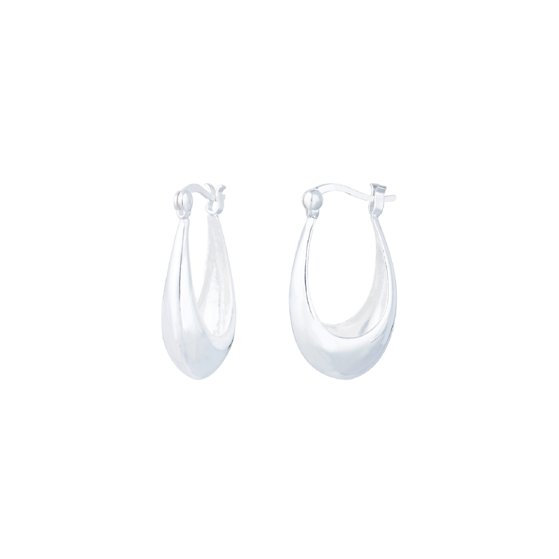 Antibes Long Creole Hoop Earrings | Sterling Silver