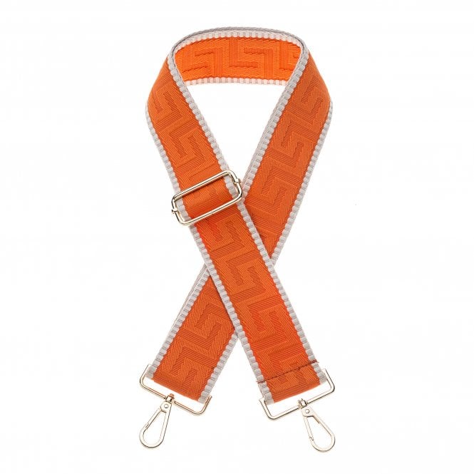 Aztec Bag Strap | Orange & White